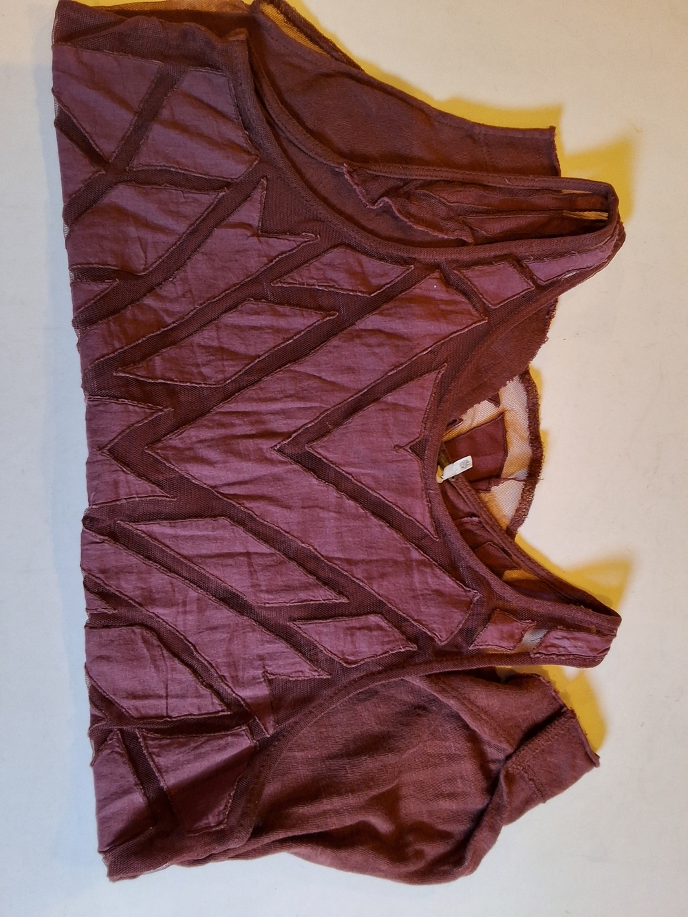 Free People Geometric Textured Tank Top - Wine Red